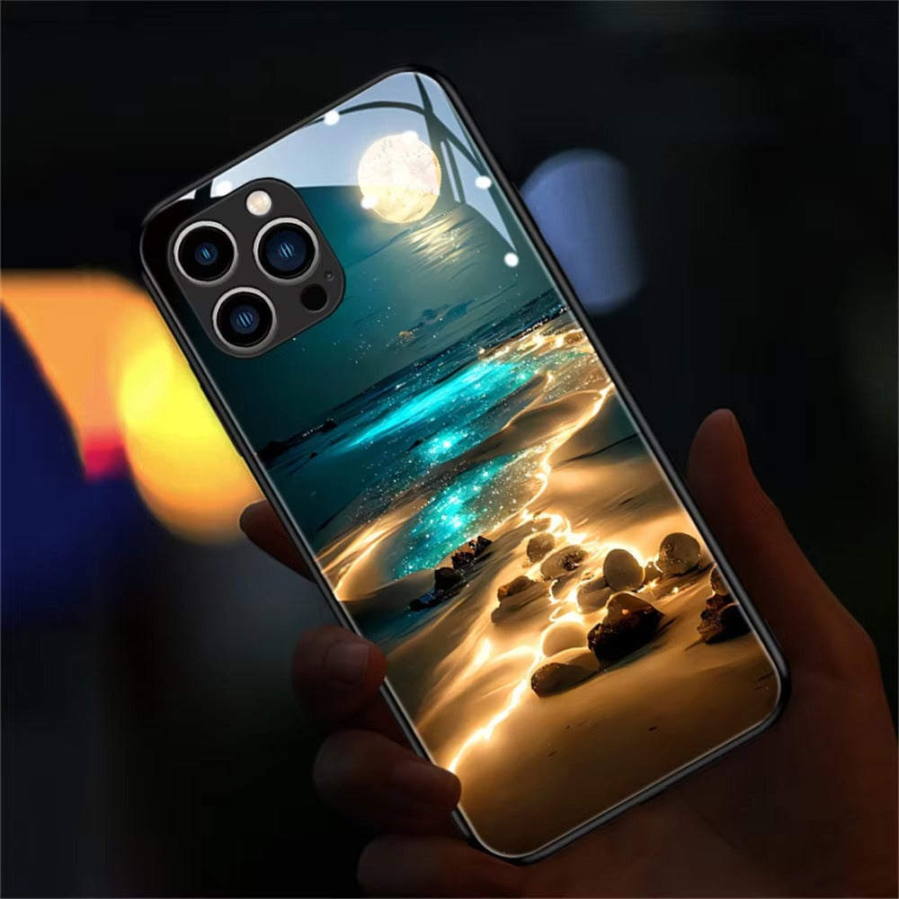 Premium Apple iPhone Case, MagSafe Compatible, Camera Lens and Screen Protection, Ultra Thin, Shockproof, Magnetic, Full All Around Protection, Galaxy LED Glass Cover