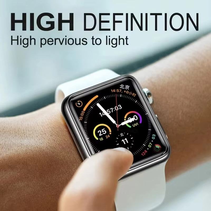 Premium 3D Full Cover Tempered Glass Screen Protector for Apple Watch – Anti-Fingerprint, Shockproof Case Bundle 38mm–49mm