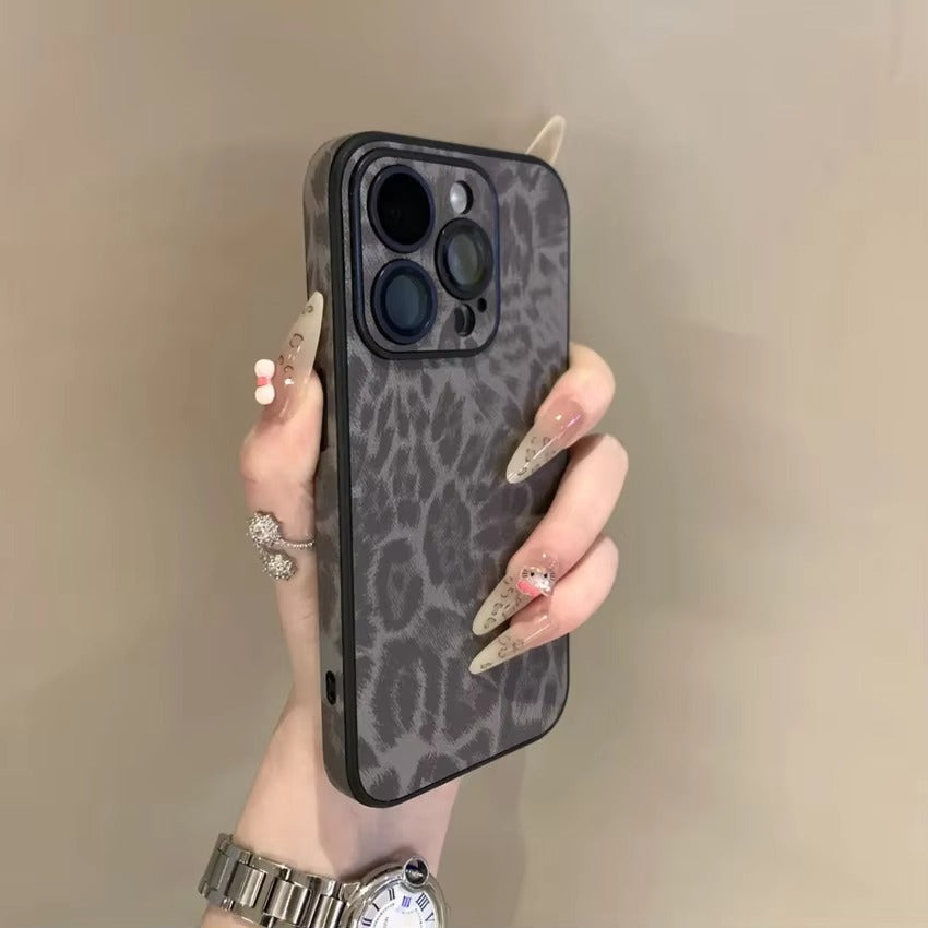 Luxury Apple iPhone Case MagSafe Compatible, Camera Lens & Screen Protection, Ultra Thin Shockproof Magnetic Full All Around Protection Cover with Wrist Strap & Leopard Design