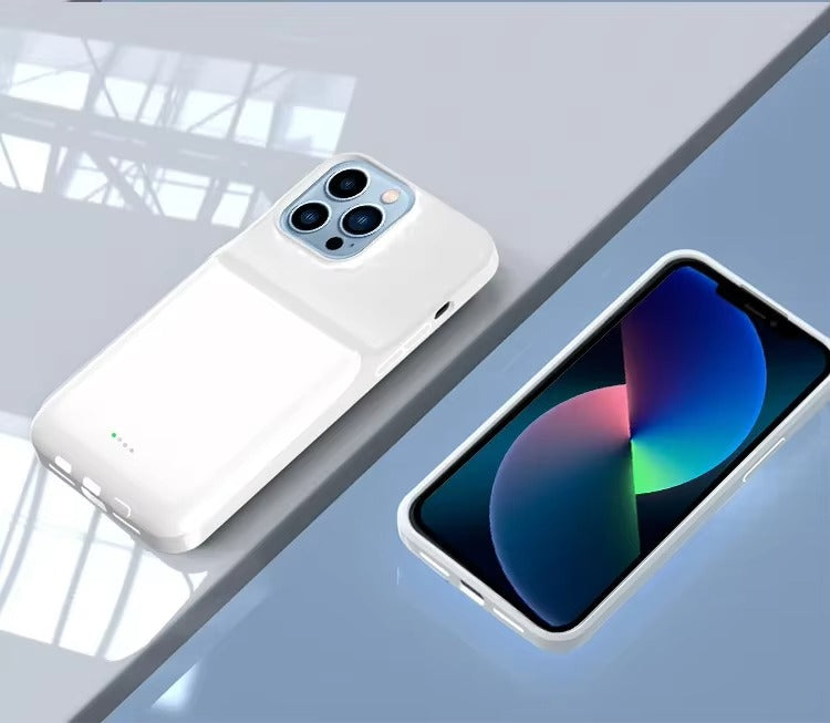 Hochwertige Apple iPhone-Hülle, MagSafe-kompatibel, Kameraobjektiv- und Bildschirmschutz, ultradünne, stoßfeste, magnetische Rundum-Schutzhülle mit 5000 mAh 10000 mAh Powerbank
