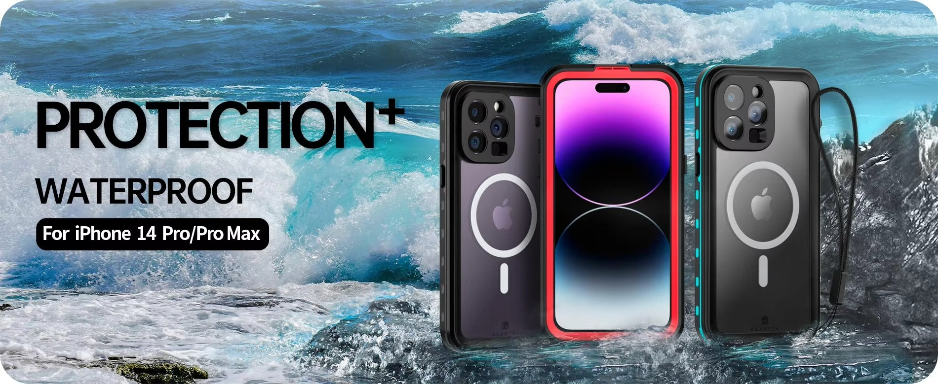 Premium Apple iPhone Case MagSafe Compatible, Camera Lens & Screen Protection, Ultra Thin Shockproof Magnetic Full All Around Protection Cover with IP68 Waterproof Diving Shell