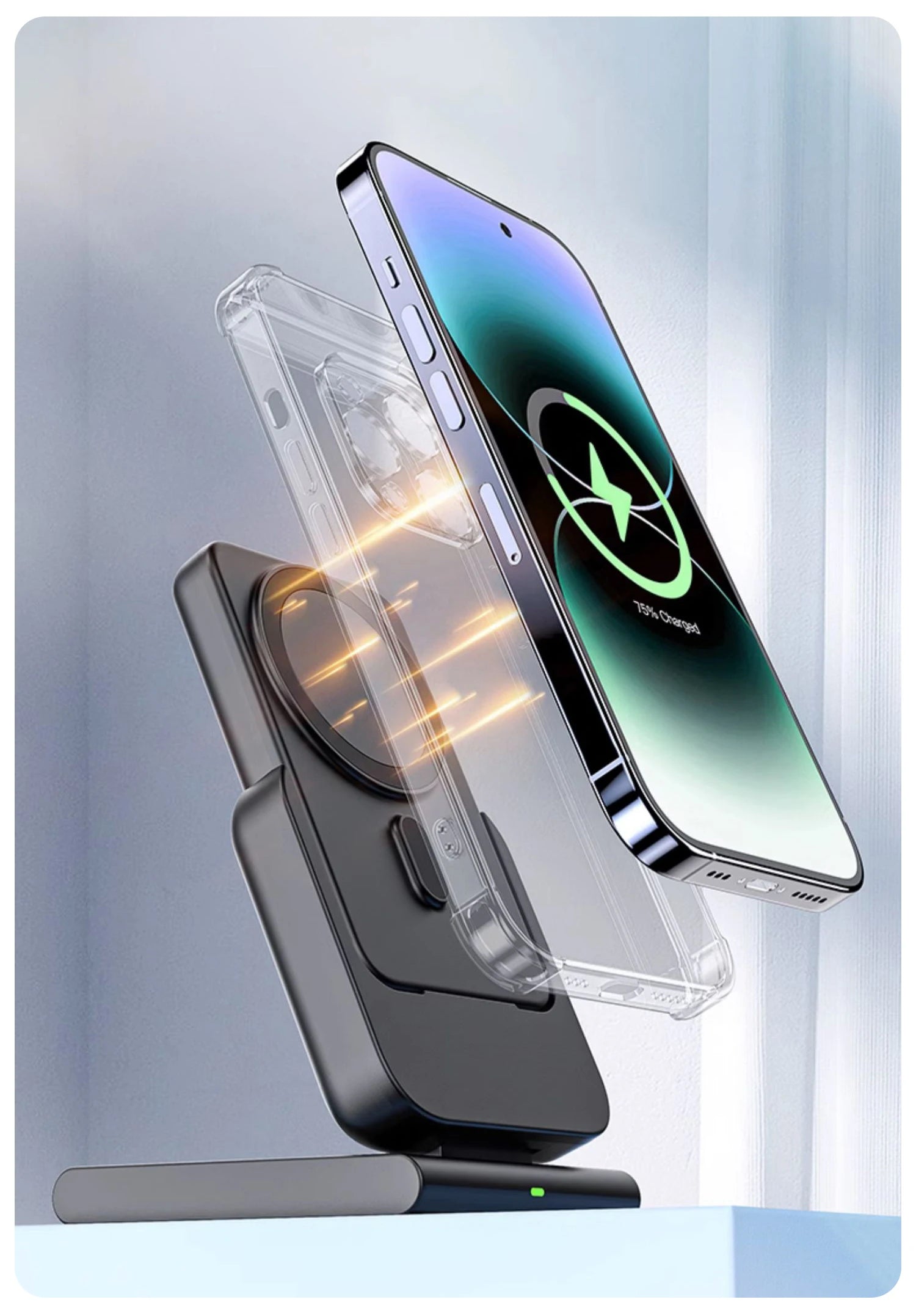 Hochwertige magnetische kabellose 3-in-1-Ladestation und tragbare Powerbank – Schnellladegerät für iPhone, Apple Watch und AirPods mit abnehmbarem Design 