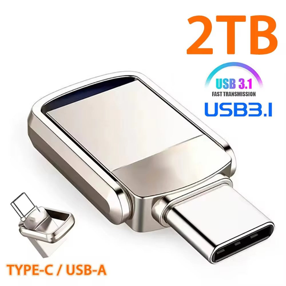 High-Speed USB 3.1 Type-C Flash Drive – Portable U Disk for Phone, Tablet, Computer, 128GB, 256GB, 512GB, 1TB, 2TB Storage, File Transfer, Backup Drive