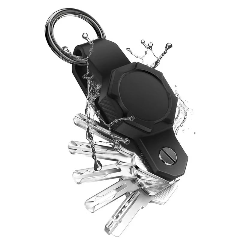 Waterproof Silicone Keychain Case for Apple AirTag – Anti-Lost Key Organizer with Screwdriver, Lightweight & Durable, Fits Up to 7 Keys