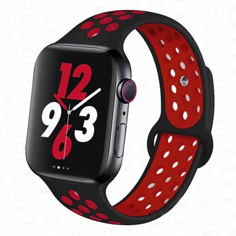 Colorful Silicone Sport Watch Band – Soft Replacement Strap with Stainless Steel Buckle, Compatible with 38mm to 49mm Smartwatches