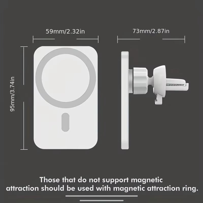 Premium 30W Magnetic Wireless Car Charger – Fast Charging Phone Mount for Air Vent, MagSafe Compatible, Auto-Align, 360° Adjustable Holder