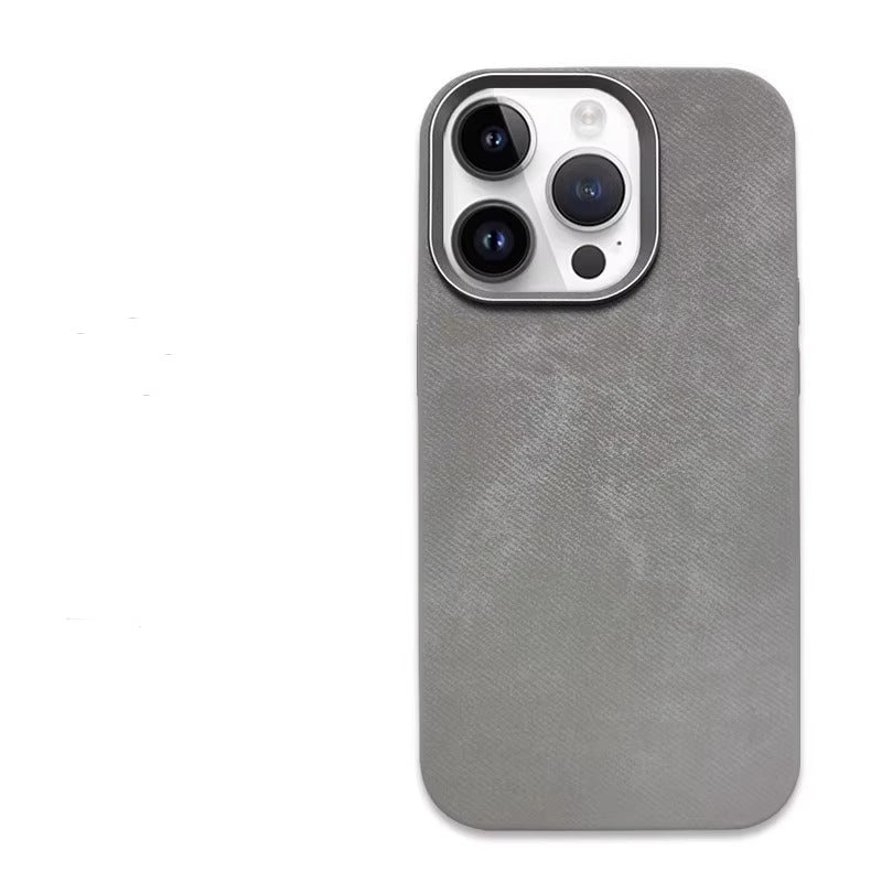 Premium-Hülle für Apple iPhone, MagSafe-kompatibel, Kameraobjektiv- und Bildschirmschutz, ultradünne, stoßfeste, magnetische Rundum-Schutzhülle mit Rückseite aus Faserleder
