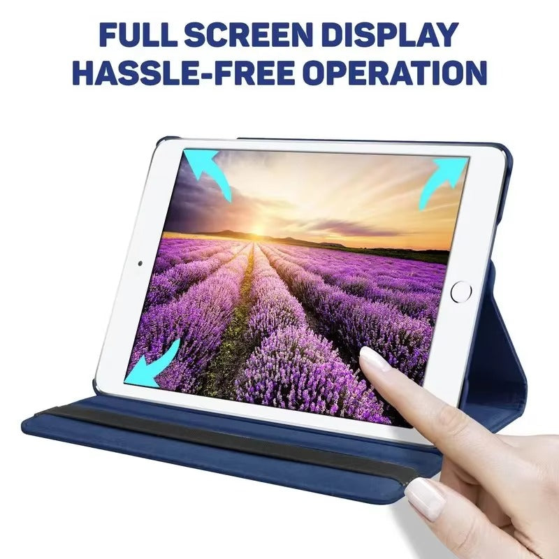 Premium 360° Rotating PU Leather iPad Case – Smart Cover with Auto Sleep/Wake, Shockproof Stand for 12.9" Pro & Air Tablets, Durable & Washable