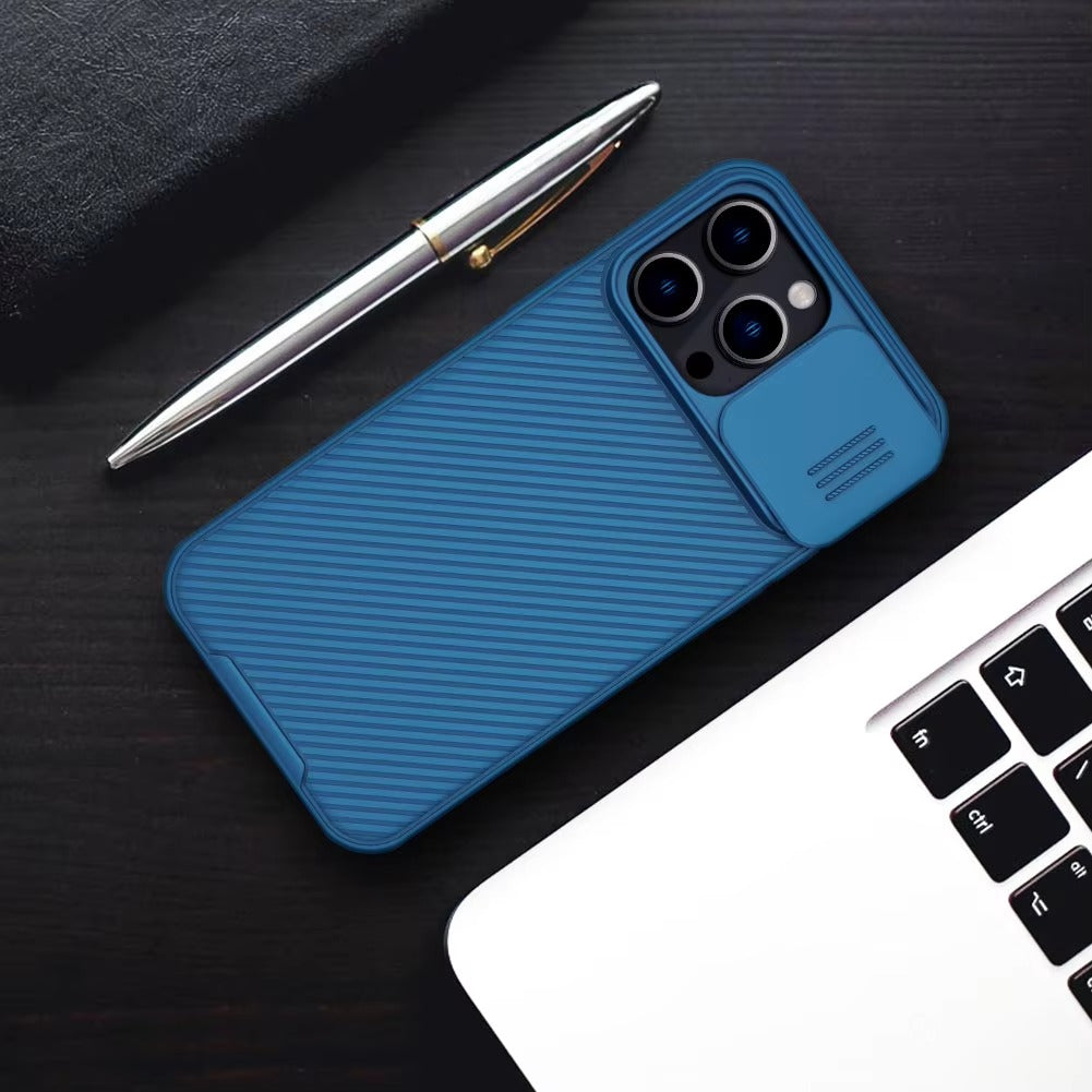 Premium Apple iPhone Case  Ultra Thin Shockproof Magnetic Full All Around Protection Cover with Slide Camera Stand Bracket