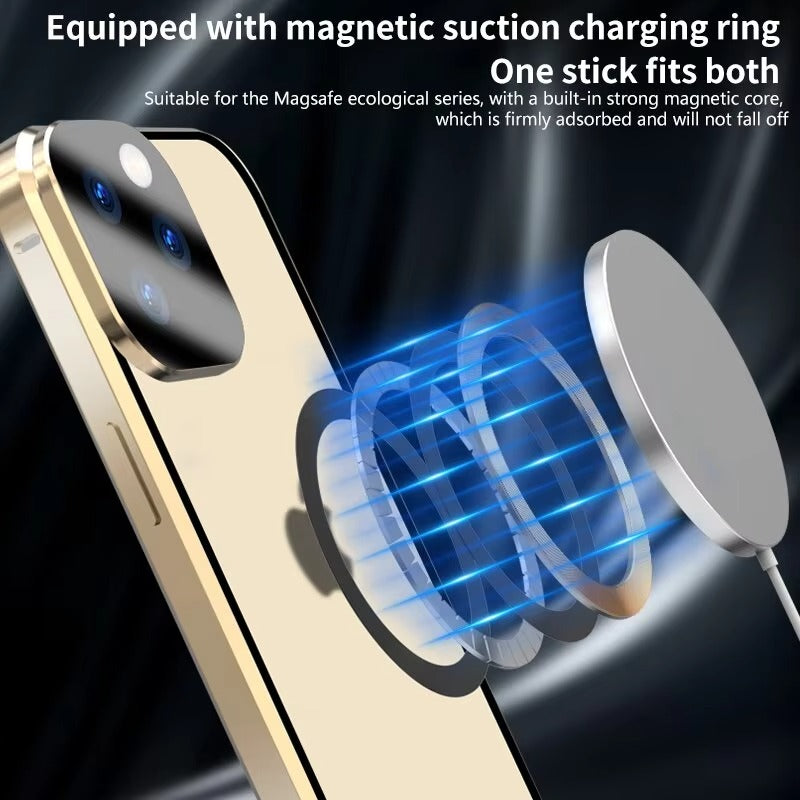 Premium Apple iPhone Case  Ultra Thin Shockproof Magnetic Full All Around Protection Cover with Metal Frame Glass Design