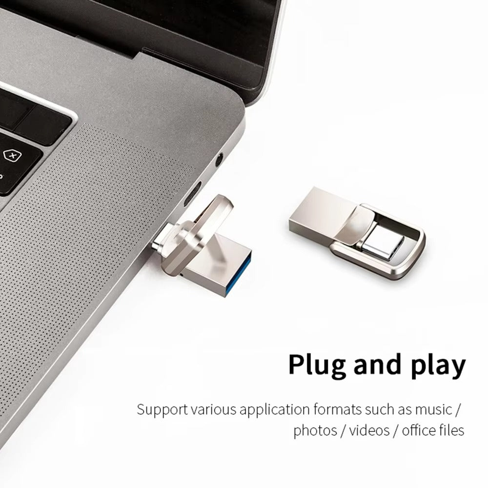 High-Speed USB 3.1 Type-C Flash Drive – Portable U Disk for Phone, Tablet, Computer, 128GB, 256GB, 512GB, 1TB, 2TB Storage, File Transfer, Backup Drive