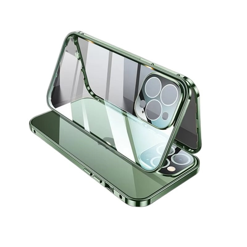Luxury Apple iPhone Case Compatible, Camera Lens & Screen Protection, Ultra Thin Magnetic Full All Around Protection Cover 