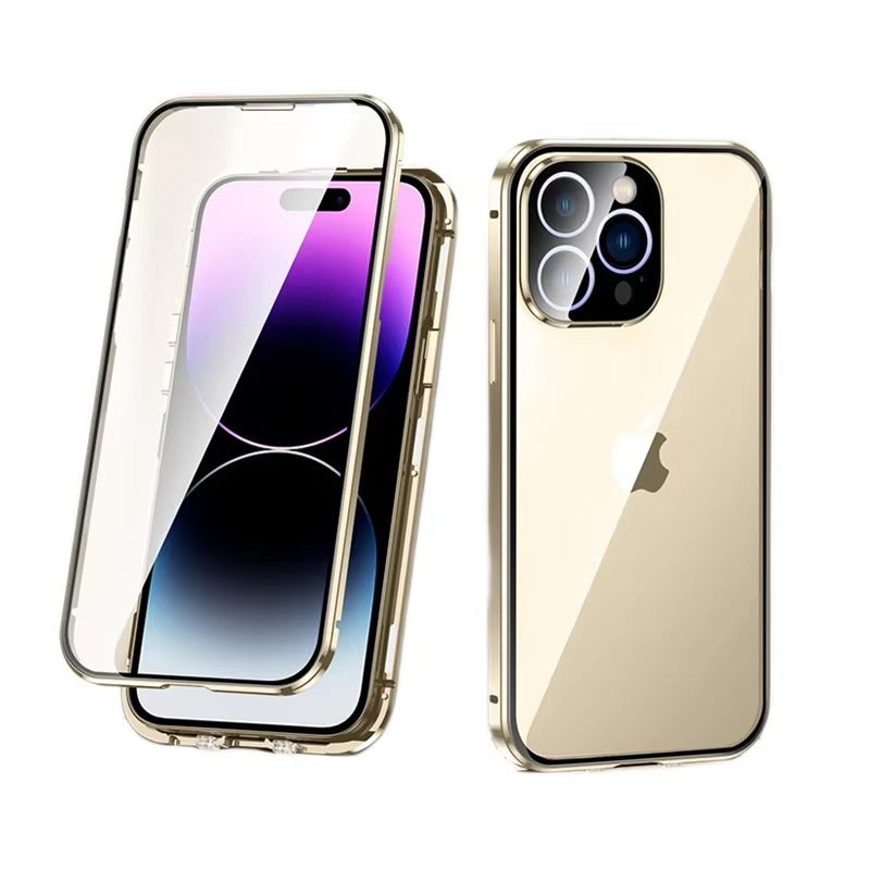 Luxury Apple iPhone Case Compatible, Camera Lens & Screen Protection, Ultra Thin Magnetic Full All Around Protection Cover 