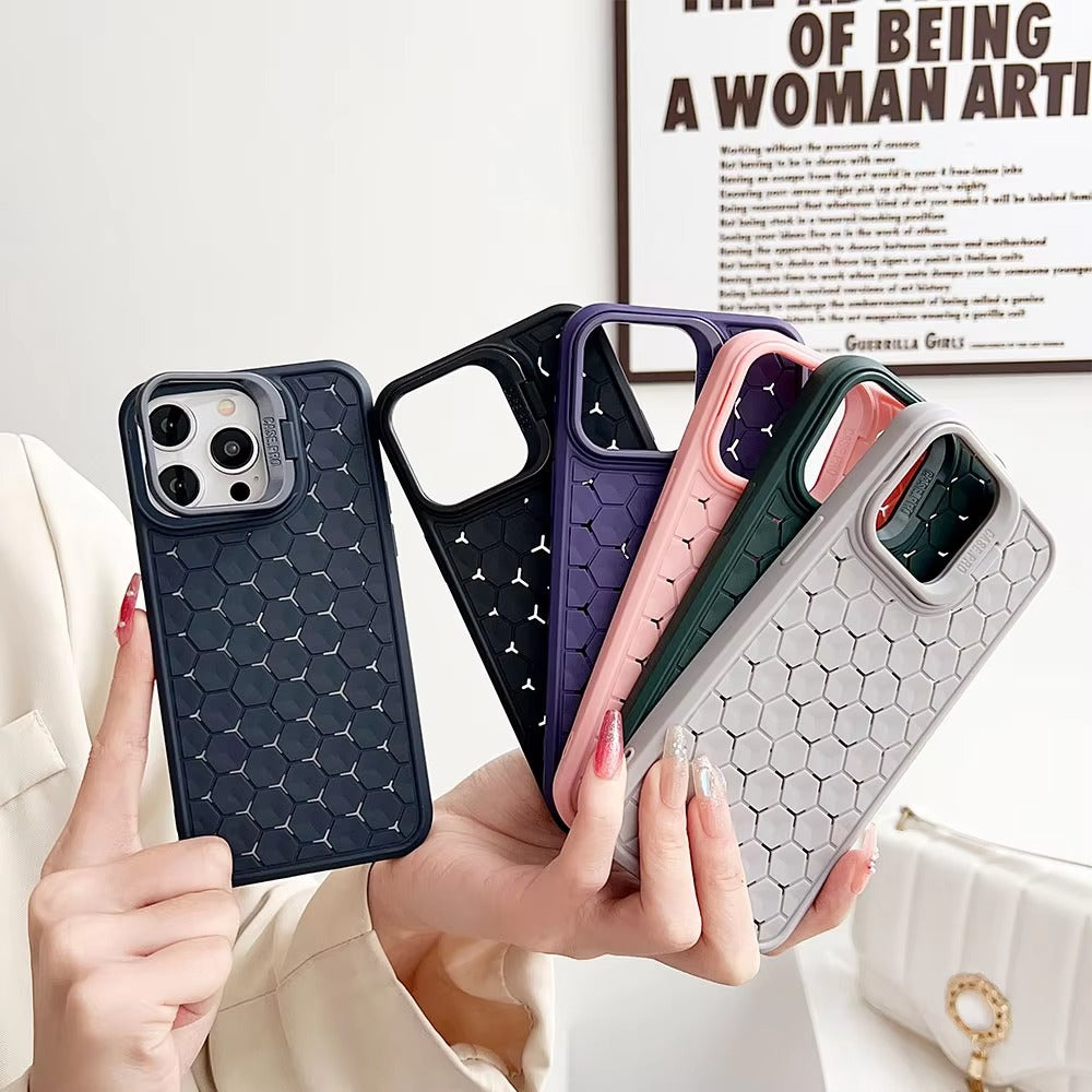 Luxury Apple iPhone Case Ultra Thin Shockproof Magnetic Full All Around Protection Cover with Soft Bracket Wireless Charging