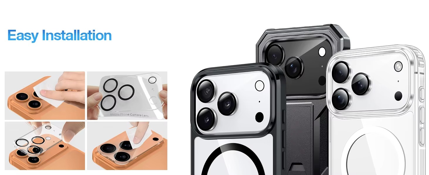 Premium Camera Lens Protector – 9H Tempered Glass Lens Cover with Scratch Resistance, Drop Protection, Ultra-Clear Transparency and Precision Camera Fit