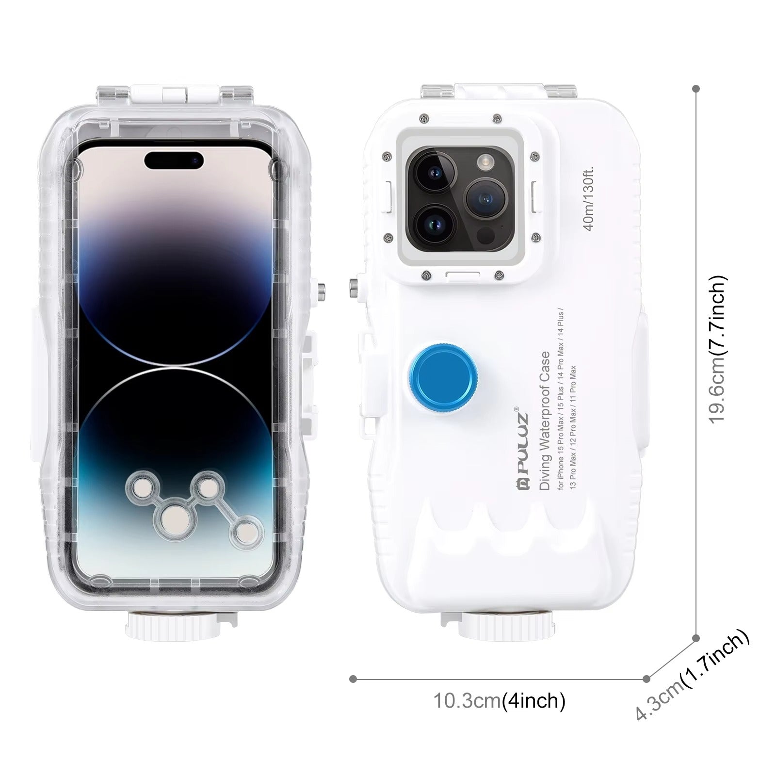 Robust Apple iPhone Case MagSafe Compatible, Camera Lens & Screen Protection, Ultra Thin Shockproof Magnetic Full All Around Protection Cover with 40m Waterproof Diving Housing