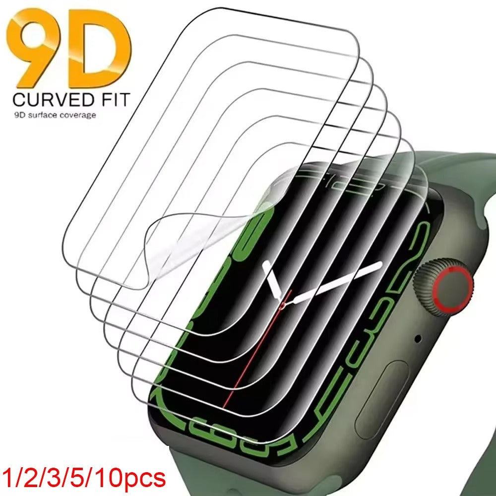 Ultra-Thin Hydrogel Screen Protector for Apple Watch – Edge-to-Edge Flexible Film, Anti-Scratch, Bubble-Free, HD Clarity, Water & Dust Resistant, Not Glass
