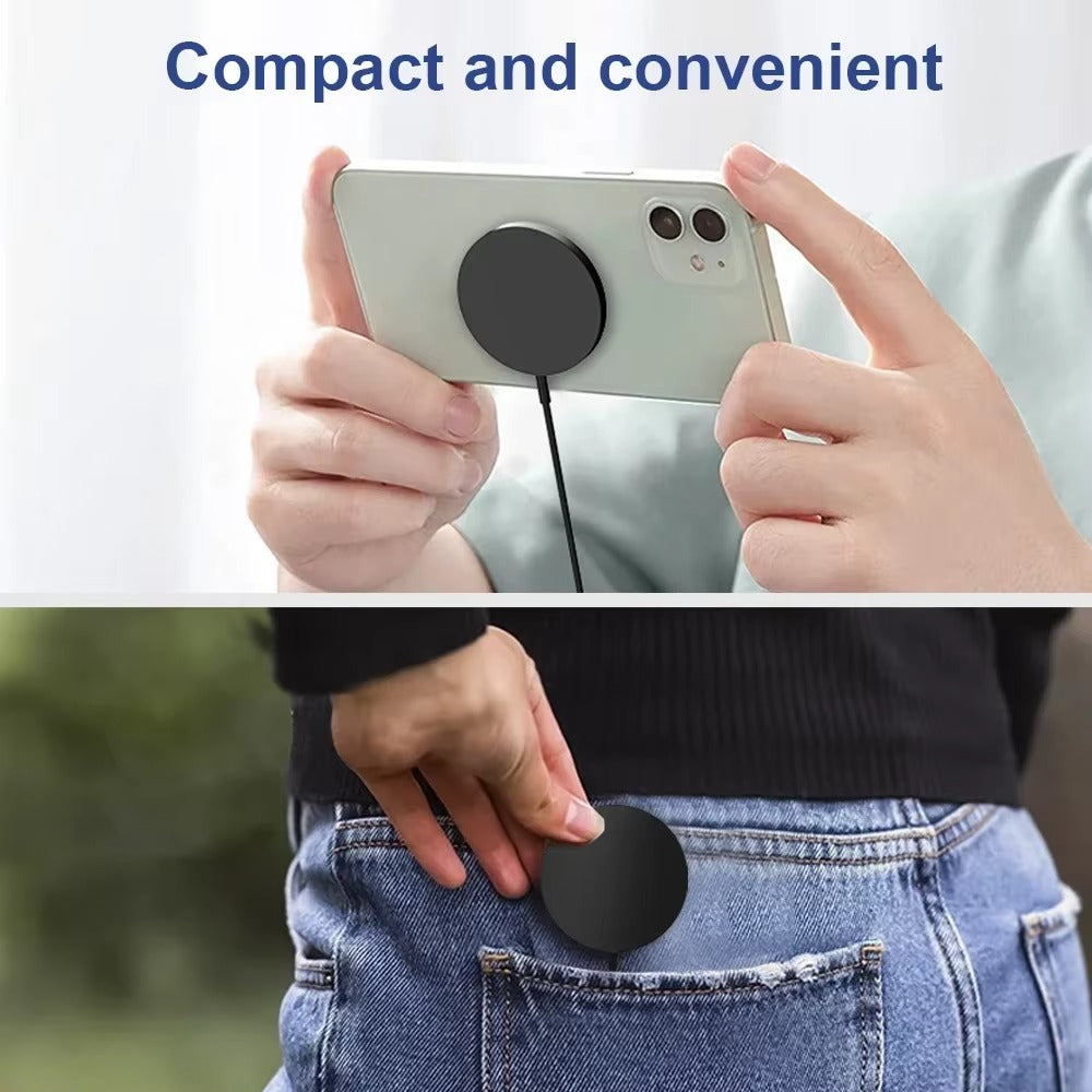 Premium Magnetic Wireless Charger Pad 30W Fast Charging – USB-C & USB-A Dual Input, Strong Magnetic Hold, Case-Friendly, Ultra-Thin Design for Phones