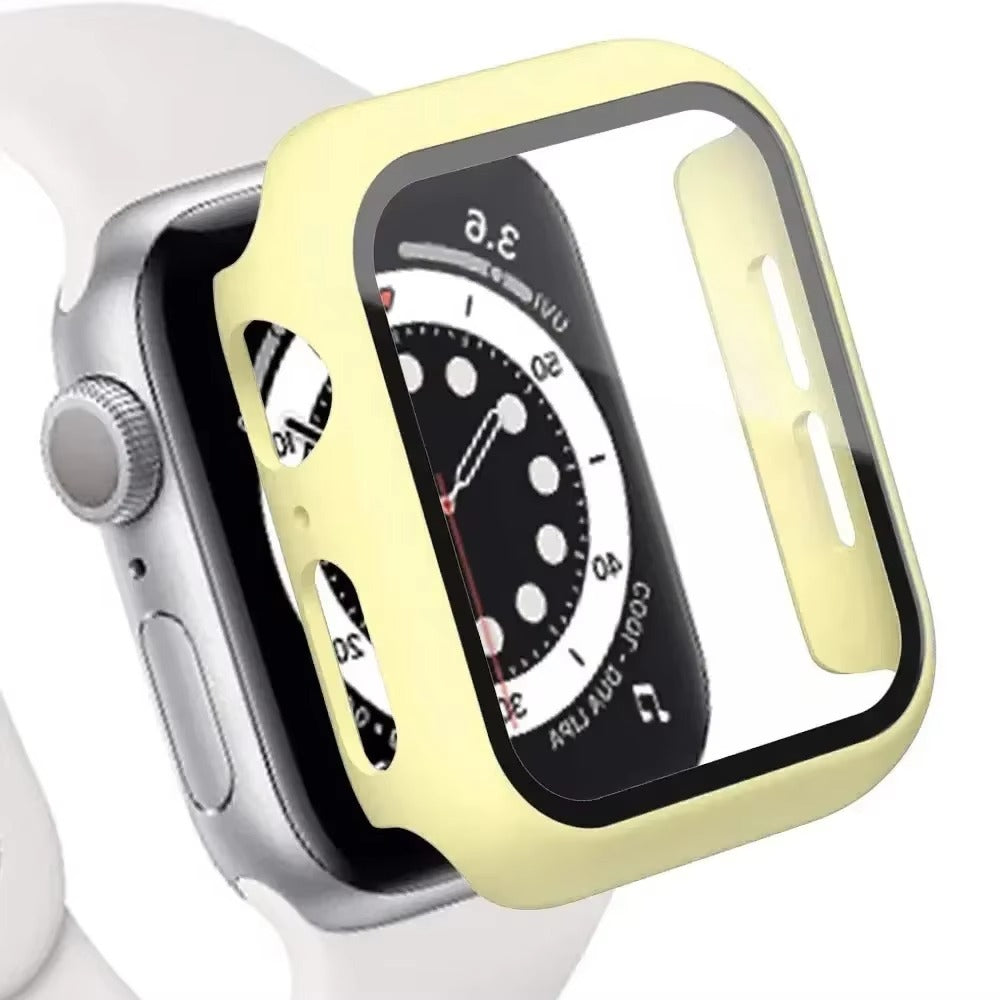 Tempered Glass Screen Protector Case – Full Cover Shockproof Bumper with Ultra-Clear Touch Glass, Compatible with 38mm to 45mm Smartwatches