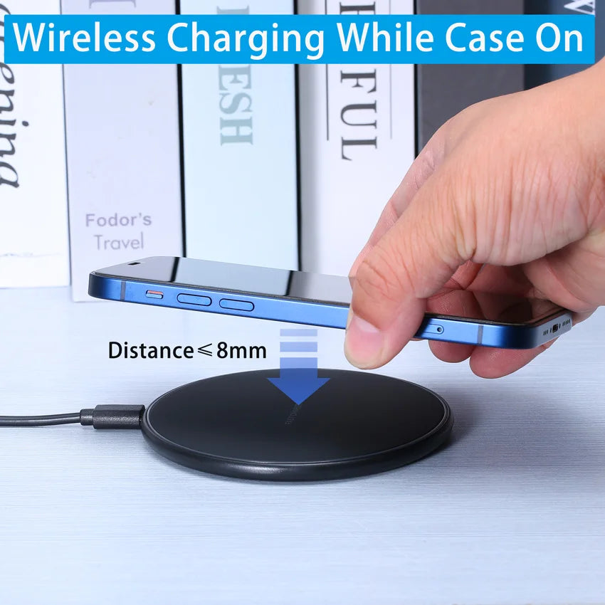 Premium 30W Wireless Charging Pad – Fast Induction Charger with Type C Connector, LED Indicator, Compatible with Apple iPhone, AirPods, iOS & Android Devices