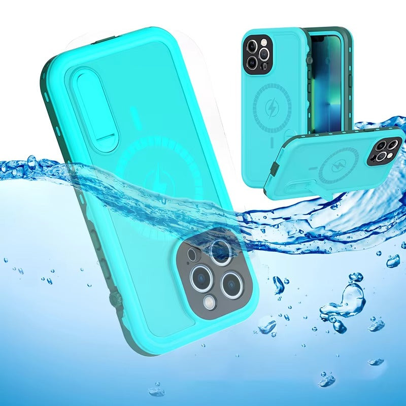 Robust Apple iPhone Case MagSafe Compatible, Camera Lens & Screen Protection,  Cover with IP68 Waterproof Stand Design