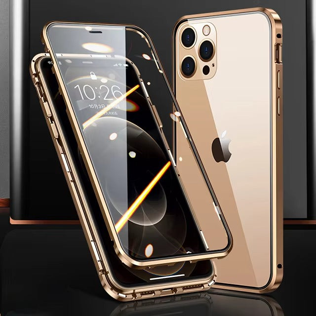 Premium Apple iPhone Case MagSafe Compatible, Camera Lens & Screen  Protection Cover with Double Glass Snap Lock