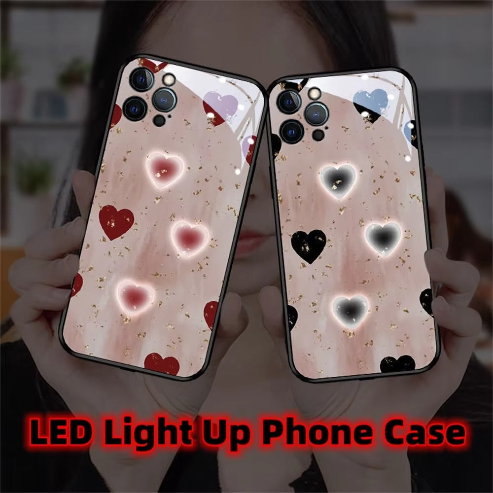 Premium Apple iPhone Case, MagSafe Compatible, Camera Lens and Screen Protection, Ultra Thin, Shockproof, Magnetic, Full All Around Protection, Heart LED Light Cover