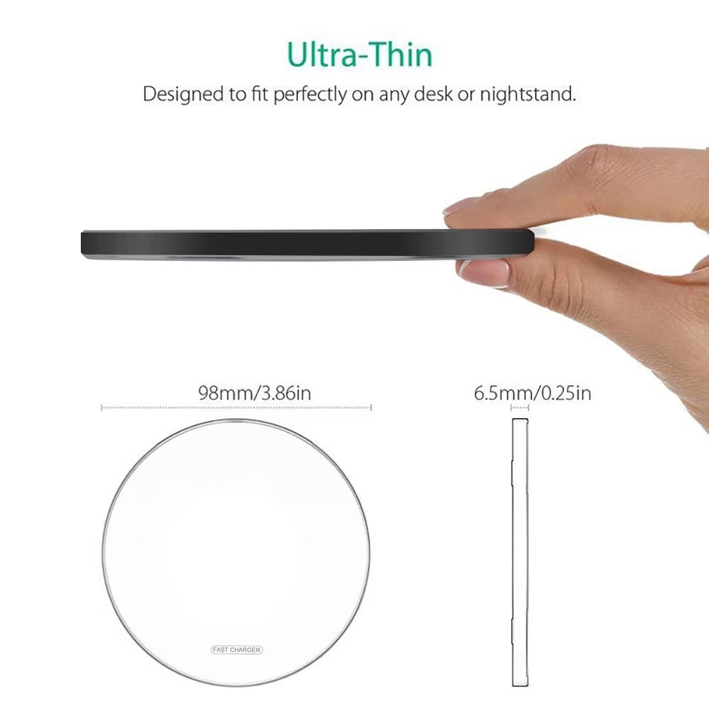 Premium 30W Wireless Charging Pad – Fast USB-C Charger for iPhone & Samsung, Case-Friendly, Overheat Protection, Sleek Zinc Alloy Design, QC 3.0 Compatible