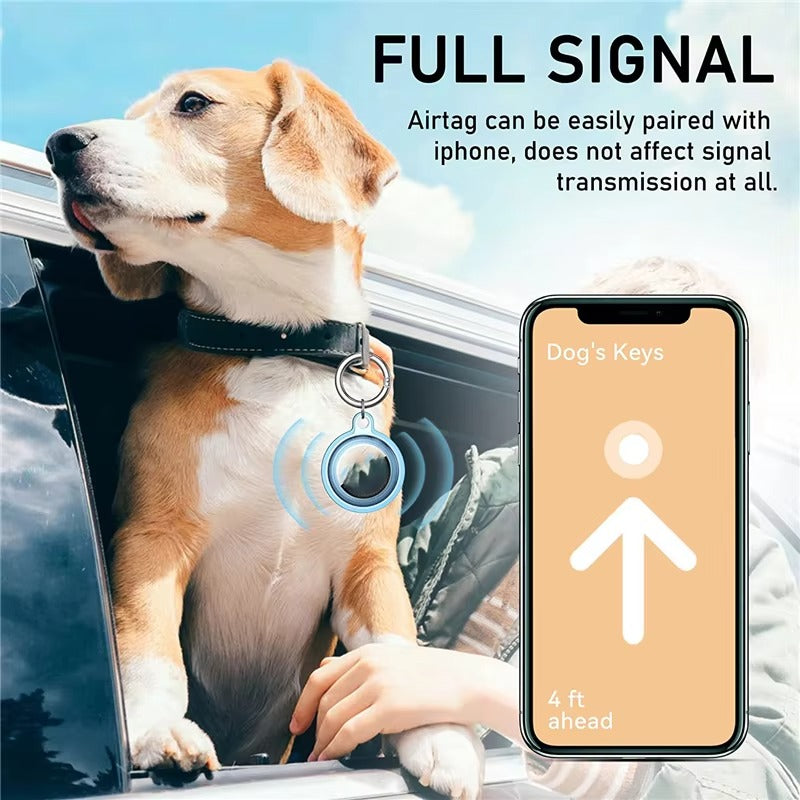 Premium Transparent Waterproof TPU AirTag Case – Full Protective Shell with Anti-Lost Keychain, Shockproof Pet Collar Tracker Cover