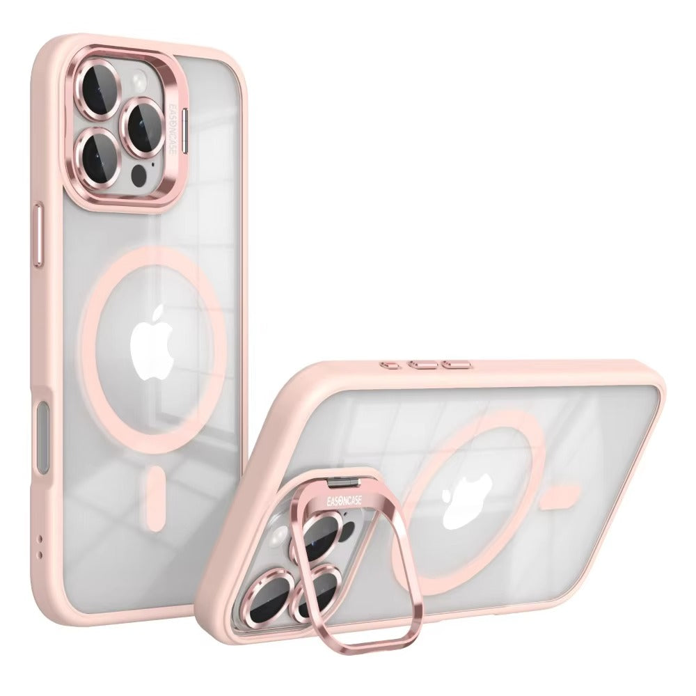 Premium Apple iPhone Case MagSafe Compatible, Camera Lens & Screen Protection, Cover with Transparent Stand & Lens Film