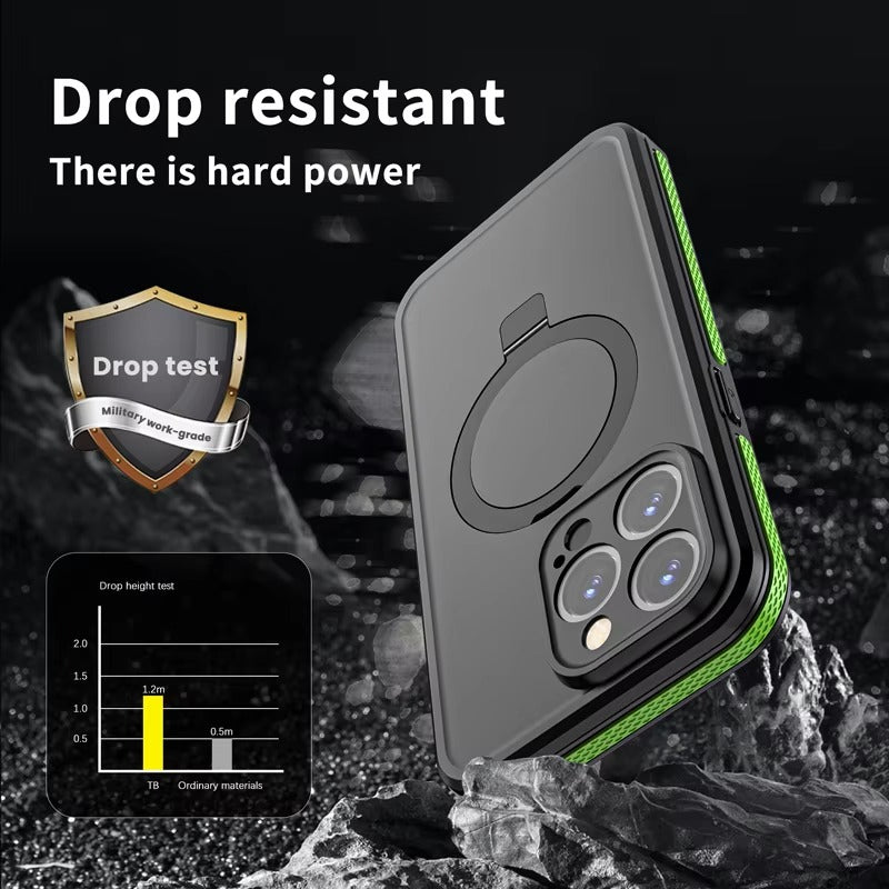 Robust Apple iPhone Case MagSafe Compatible, Camera Lens & Screen Protection,  Cover with IP68 Waterproof Stand Design
