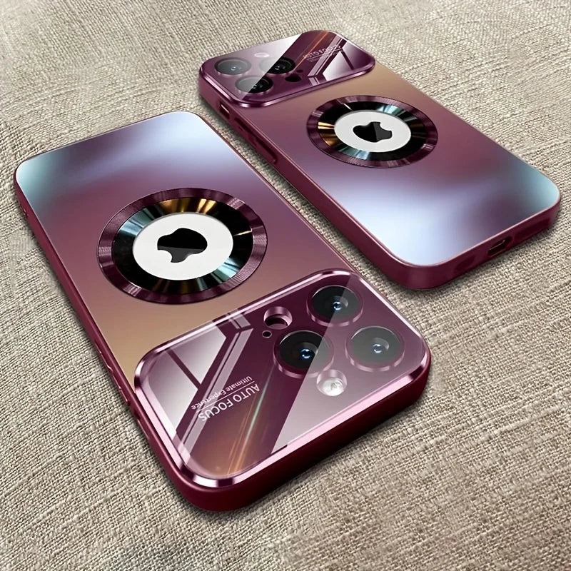 Luxury Glass MagSafe iPhone Case - Magnetic Wireless Charging, Camera Lens Protection, Shockproof Design | Case for iPhone