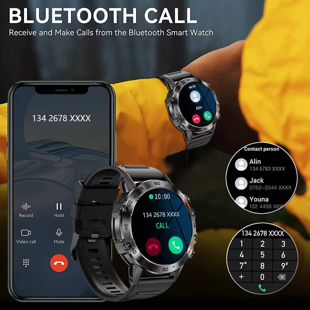 Luxury Bluetooth Call Smartwatch for iPhone – 1.39" Full Touch Fitness Tracker with Steel Band, IP67 Waterproof Health Watch 