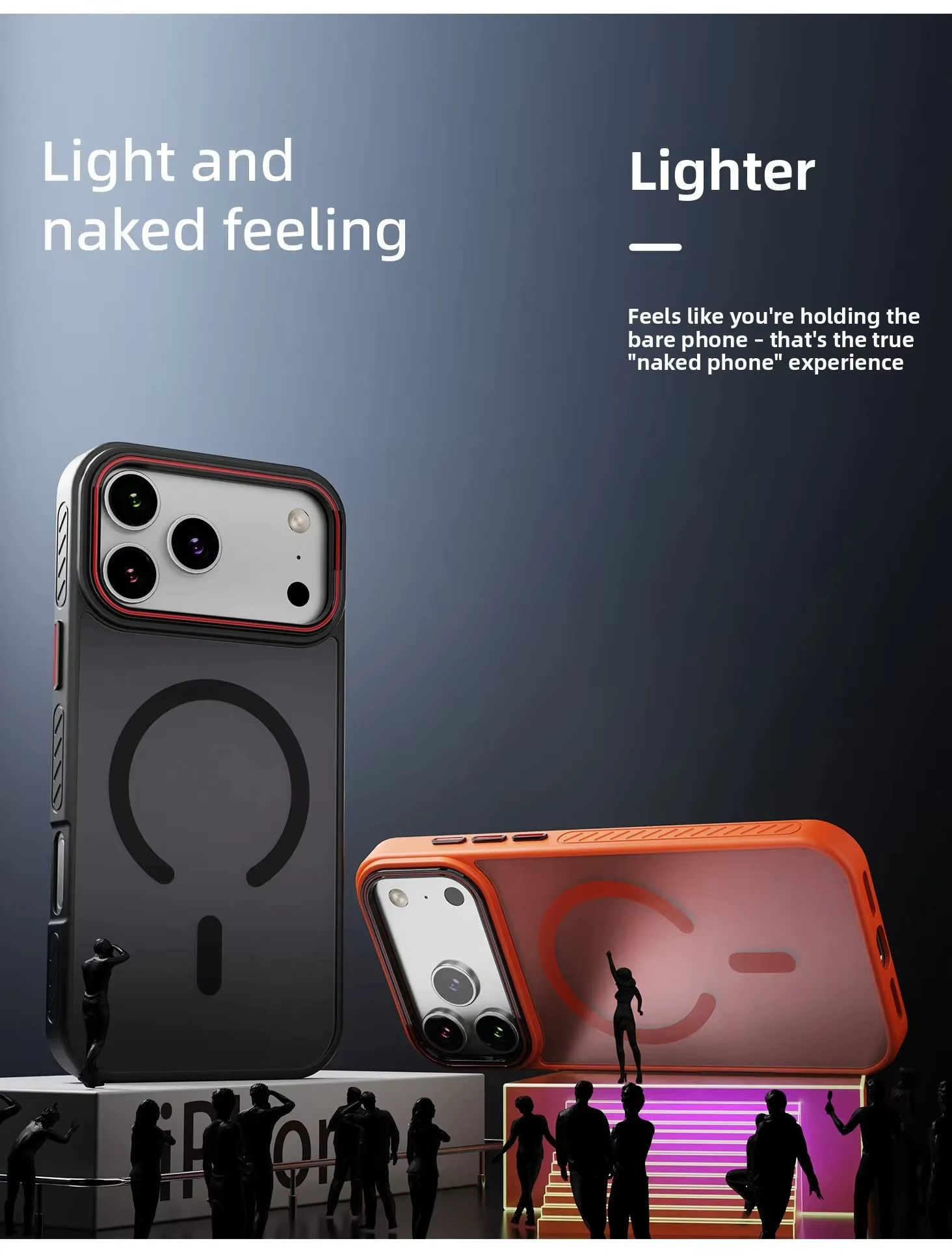 Luxury Transparent Matte iPhone Case – MagSafe Compatible Magnetic Protective Cover with Shockproof Frame and Raised Camera Lens Protector