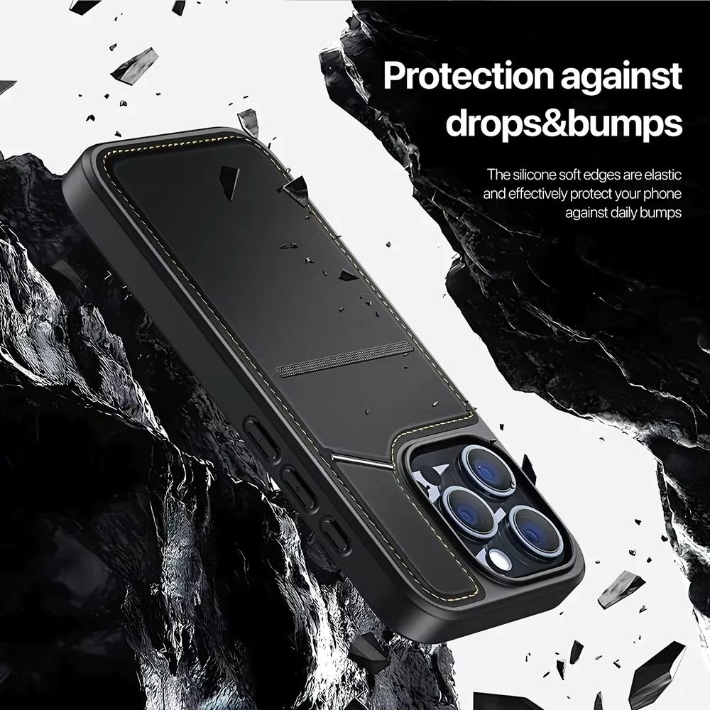 Luxury Apple iPhone Case, MagSafe Compatible, Camera Lens and Screen Protection, Ultra Thin, Shockproof, Magnetic, Full All Around Protection, PU Leather Wallet Cover