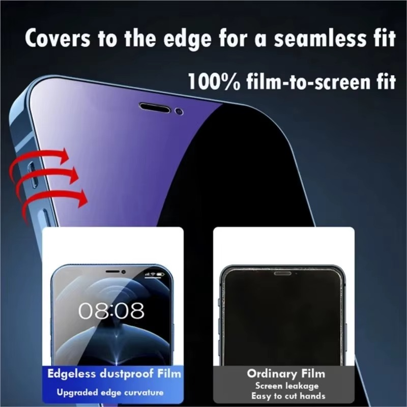 Premium Privacy Screen Protector for iPhone – Anti Blue Light Tempered Glass with Anti-Spy Protection, Scratch Resistance and Full Coverage