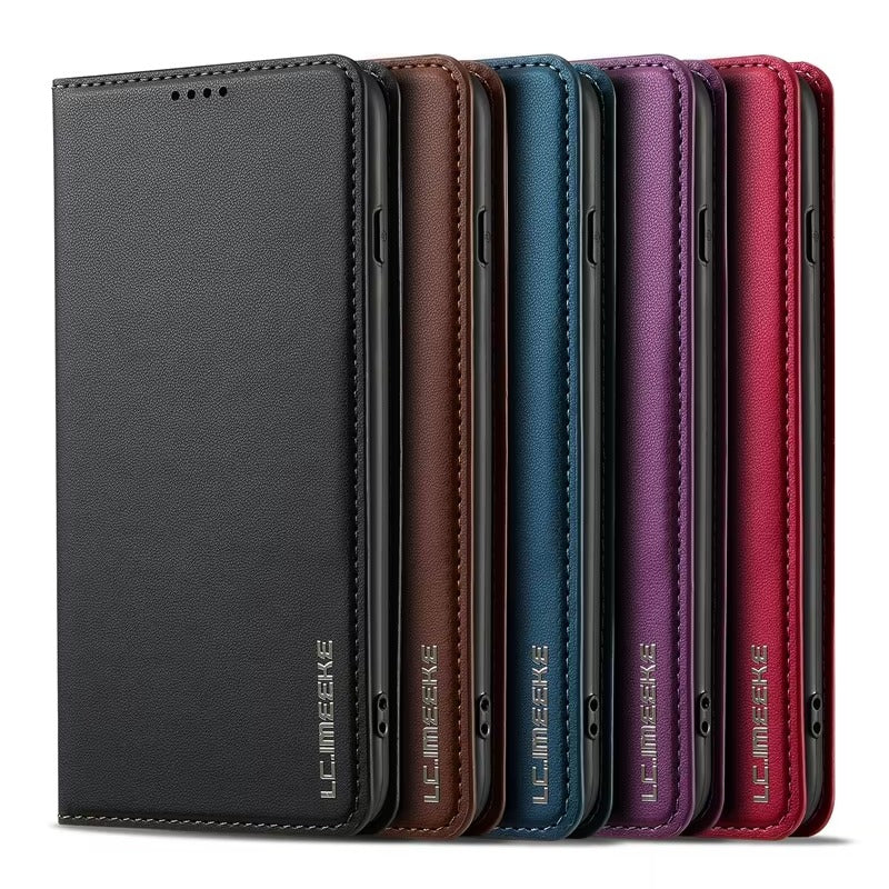 Luxury Apple iPhone Case, MagSafe Compatible, Camera Lens and Screen Protection, Ultra Thin, Shockproof, Magnetic, Full All Around Protection, Leather Flip Magnetic Cover