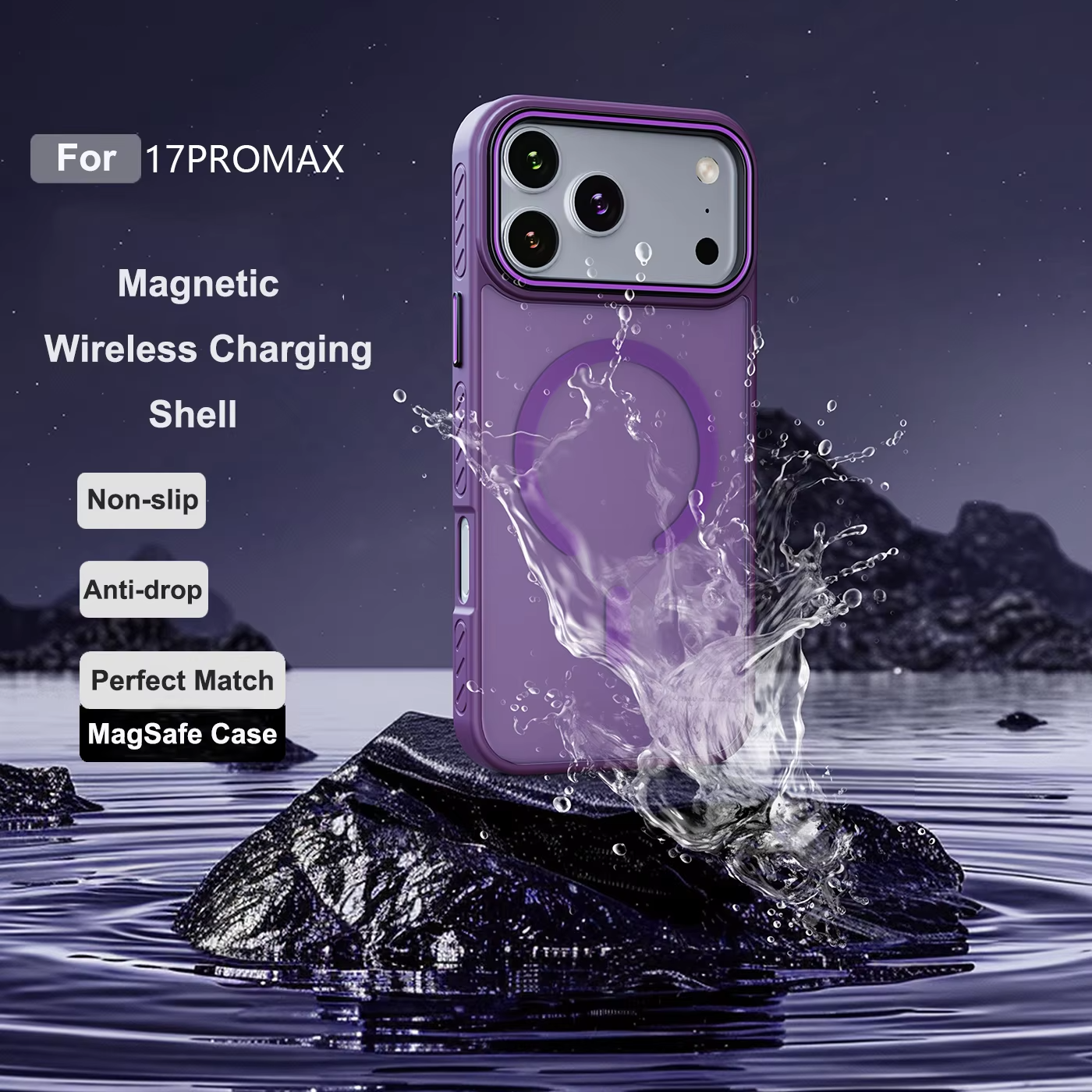 Luxury Transparent Matte iPhone Case – MagSafe Compatible Magnetic Protective Cover with Shockproof Frame and Raised Camera Lens Protector