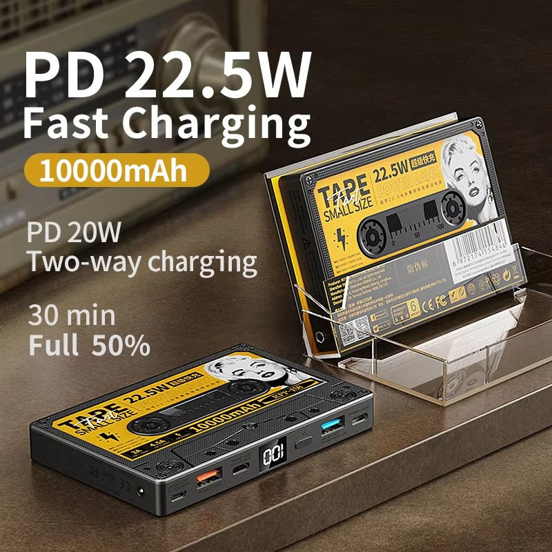 Premium 10000mAh Portable Power Bank – PD18W QC22.5W Two-Way Fast Charging, Digital Display, Compact Mobile Battery for Apple Huawei Xiaomi