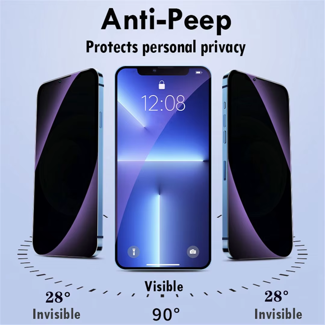 Premium Matte Privacy Screen Protector for iPhone – Anti-Spy Tempered Glass with Oleophobic Coating, Anti-Glare Protection and Easy Installation Frame