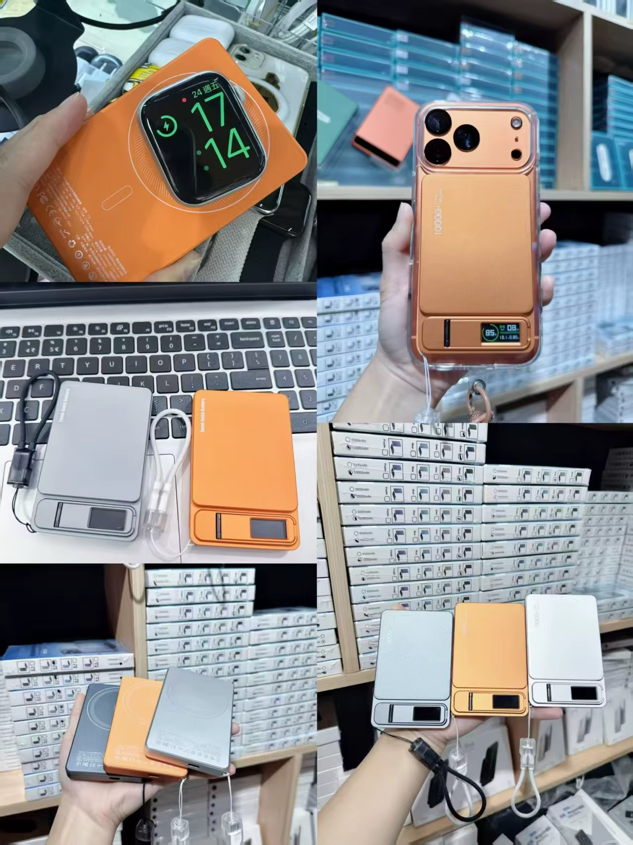 Premium Magnetic Wireless Power Bank 10000mAh – 20W Fast Charging Portable Battery with MagSafe Compatible Magnetic Charging, Digital Display and Phone Stand