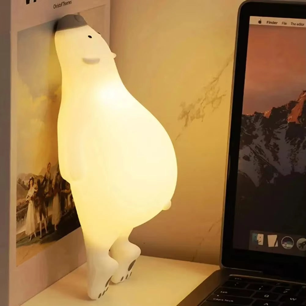 Premium Cute Animal LED Night Light – Touch Sensor, USB Rechargeable Silicone Lamp, 3 Brightness Levels, 30-Min Timer, Bedside Kids Room Decor, Portable & Soft Glow