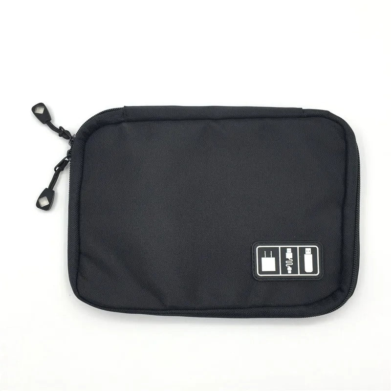 Premium Waterproof Travel Organizer Bag for Laptop Accessories – Compact Storage Case for External Hard Drive, Chargers, Cables, Headphones, SD Cards, U-Disk, Power Bank