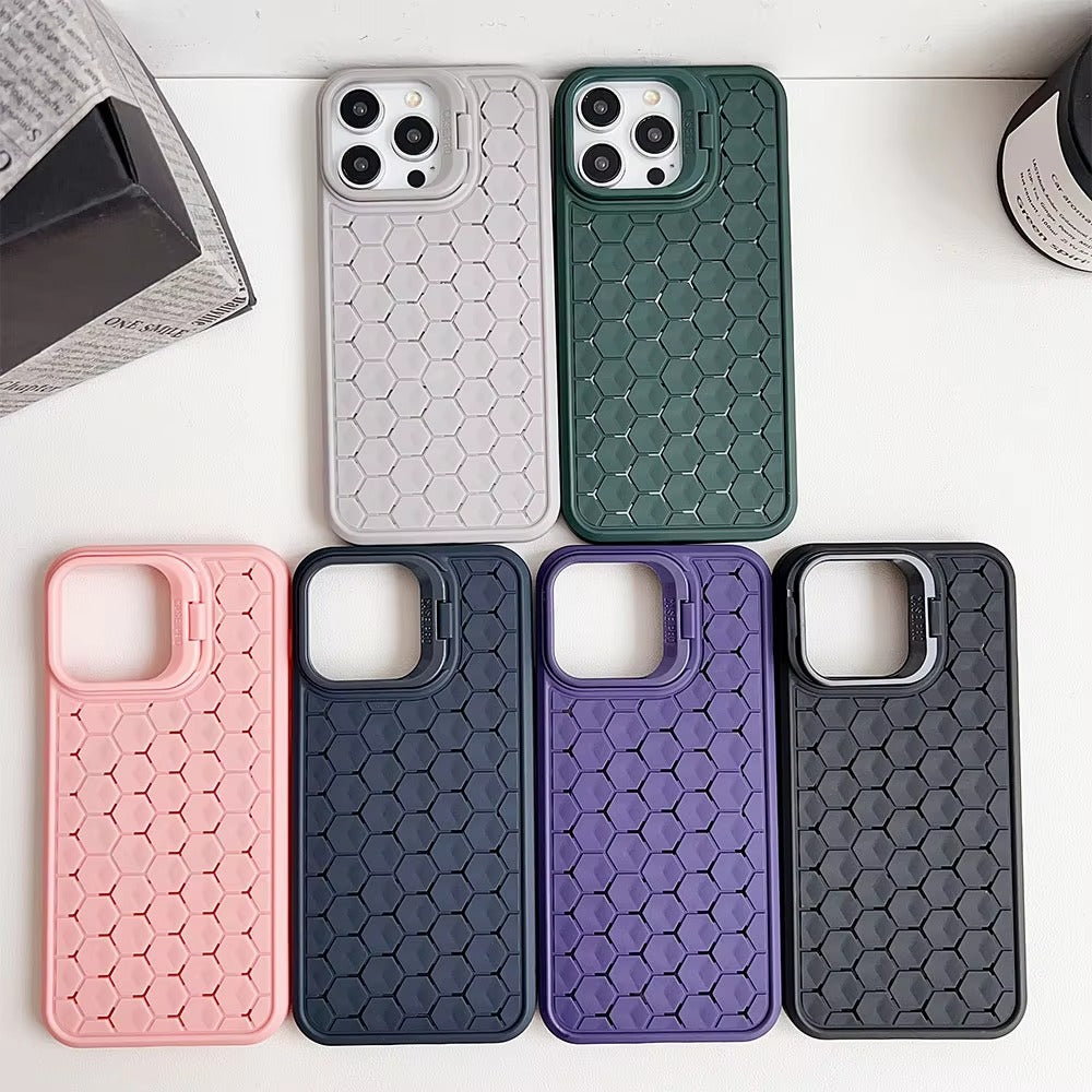 Luxury Apple iPhone Case Ultra Thin Shockproof Magnetic Full All Around Protection Cover with Soft Bracket Wireless Charging