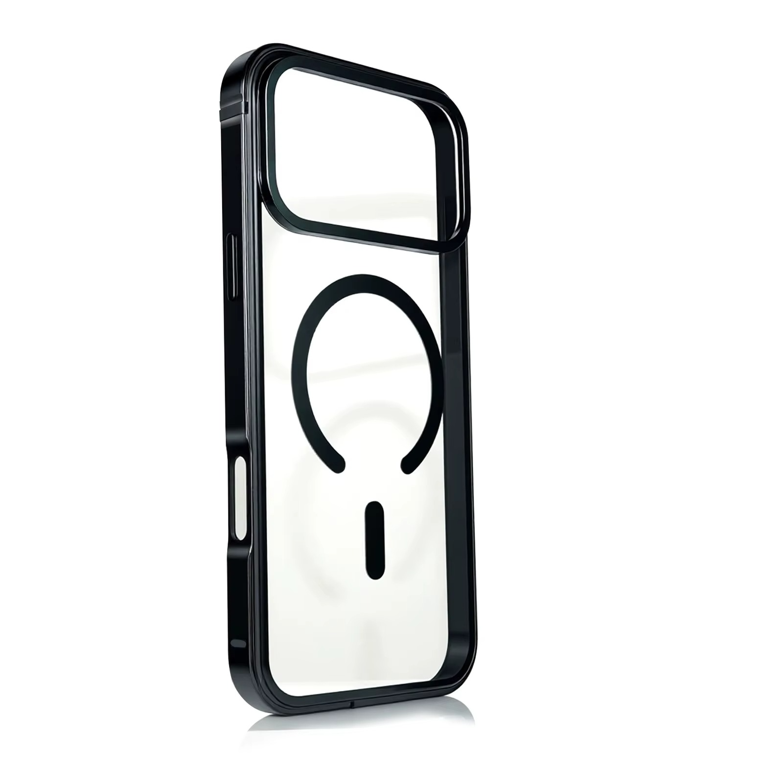 Premium Aluminum Frame iPhone Case – MagSafe Compatible Magnetic Protective Cover with HD Transparent Backplate, Shockproof Protection and Camera Lens Guard