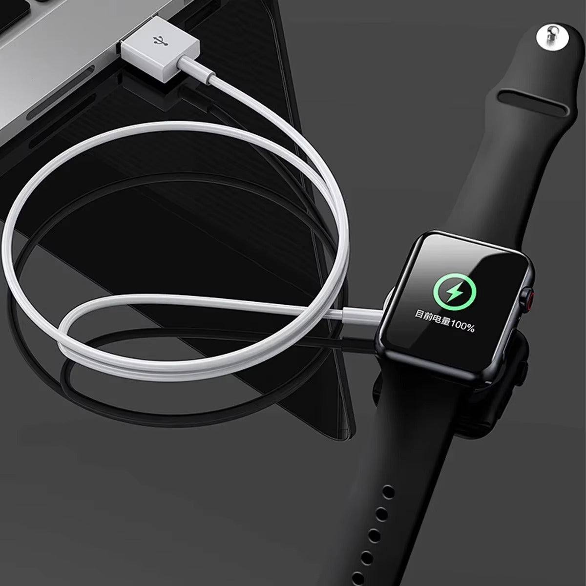 High-Quality Magnetic Wireless Charger for Apple Watch – USB-A & USB-C Cable, Fast Charging Dock with Strong Magnetic Force, Fireproof PC Material, Safe Charging