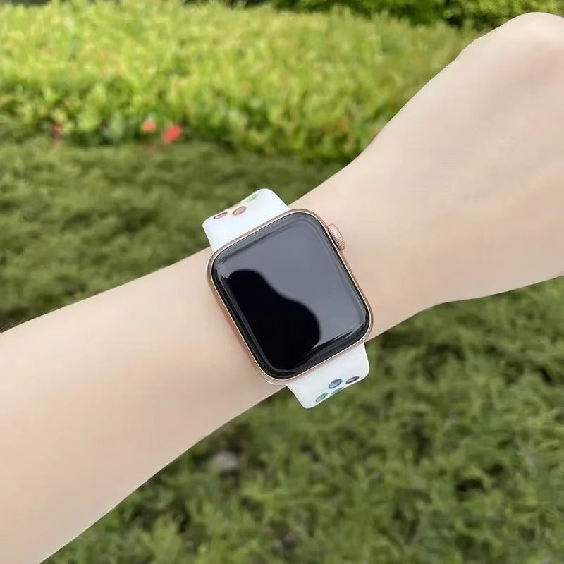 Colorful Silicone Sport Watch Band – Soft Replacement Strap with Stainless Steel Buckle, Compatible with 38mm to 49mm Smartwatches