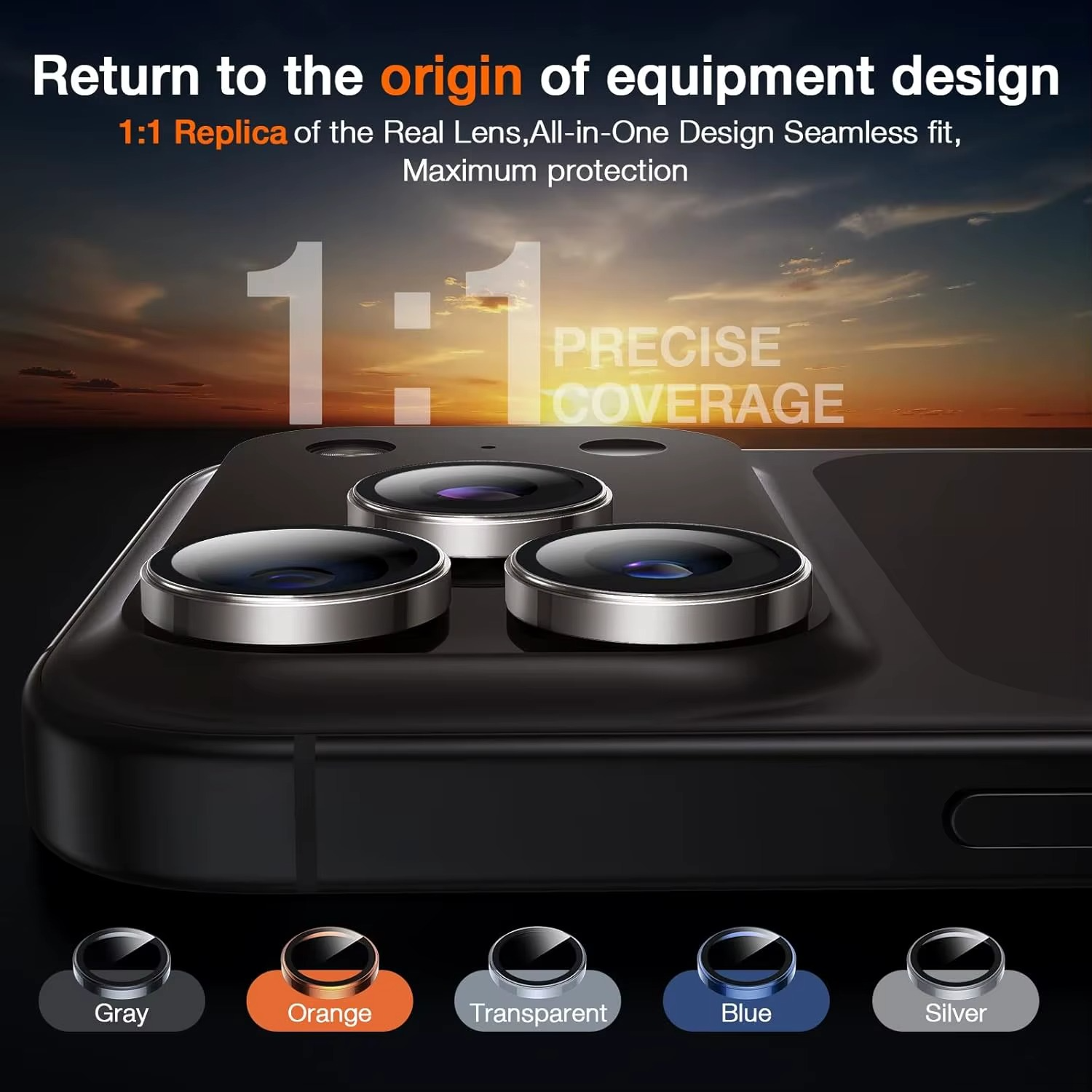 Premium Metal Camera Lens Protector – Tempered Glass Lens Cover Ring with Scratch Resistance, Shock Protection, Anti-Dust Coating and Precision Camera Protection