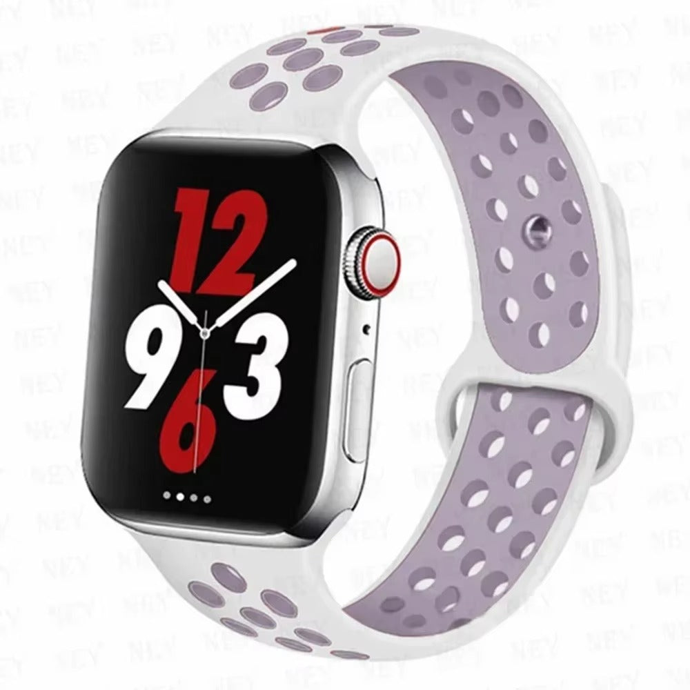Colorful Silicone Sport Watch Band – Soft Replacement Strap with Stainless Steel Buckle, Compatible with 38mm to 49mm Smartwatches