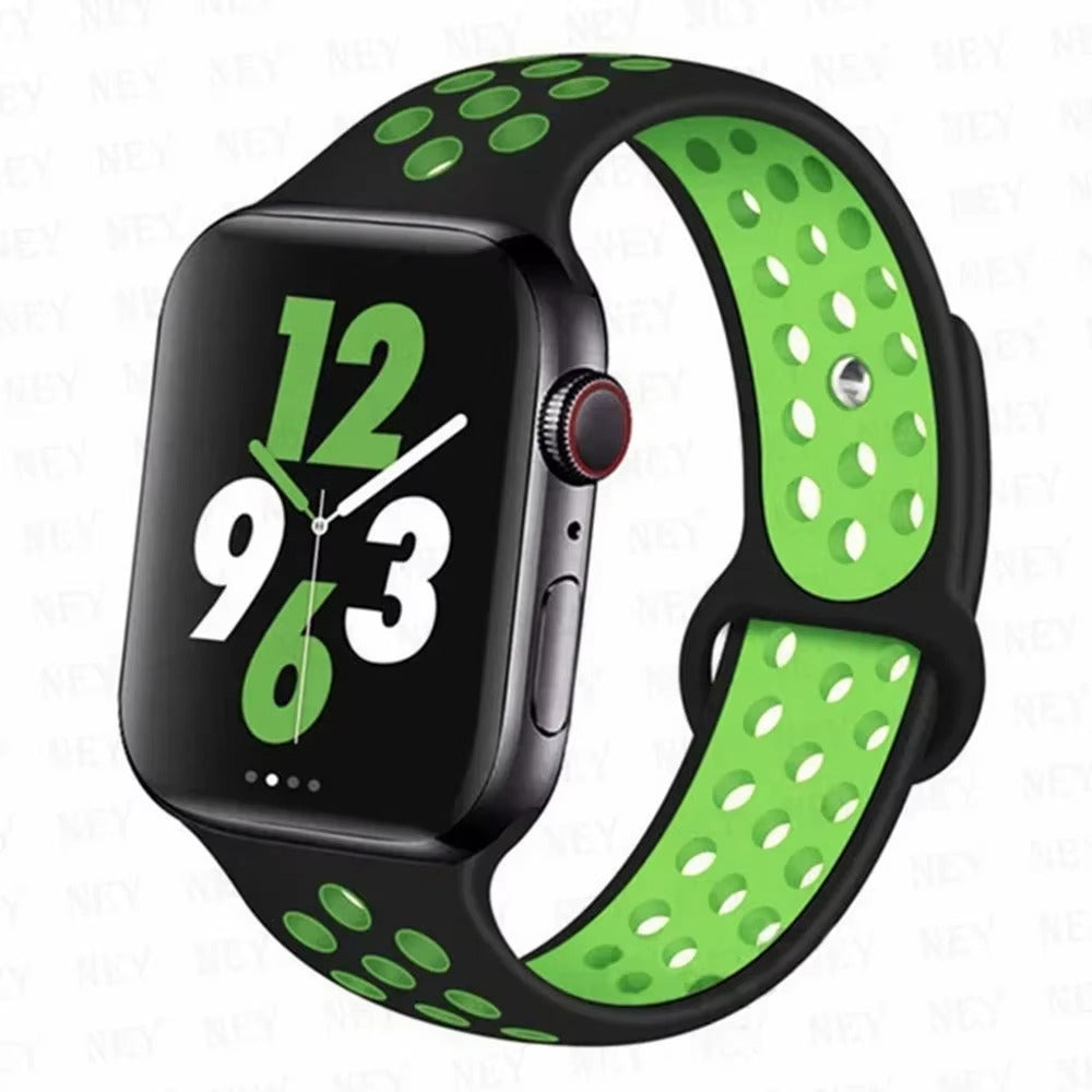 Colorful Silicone Sport Watch Band – Soft Replacement Strap with Stainless Steel Buckle, Compatible with 38mm to 49mm Smartwatches
